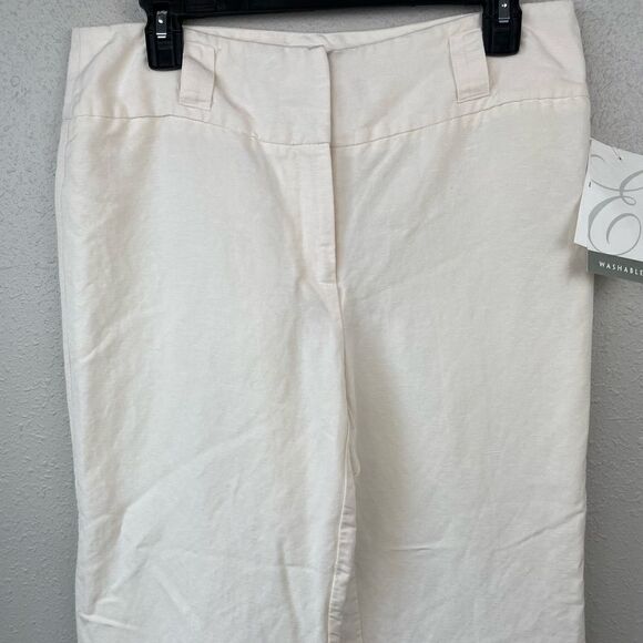 NWT Emma James Off-White Linen Blend Pants Size 10 - Picture 2 of 8